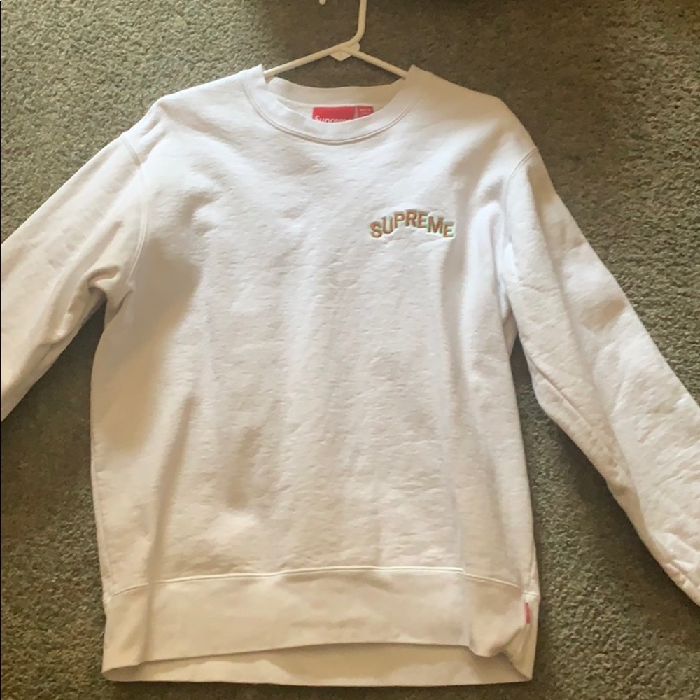 Supreme step arc sweat shirt white